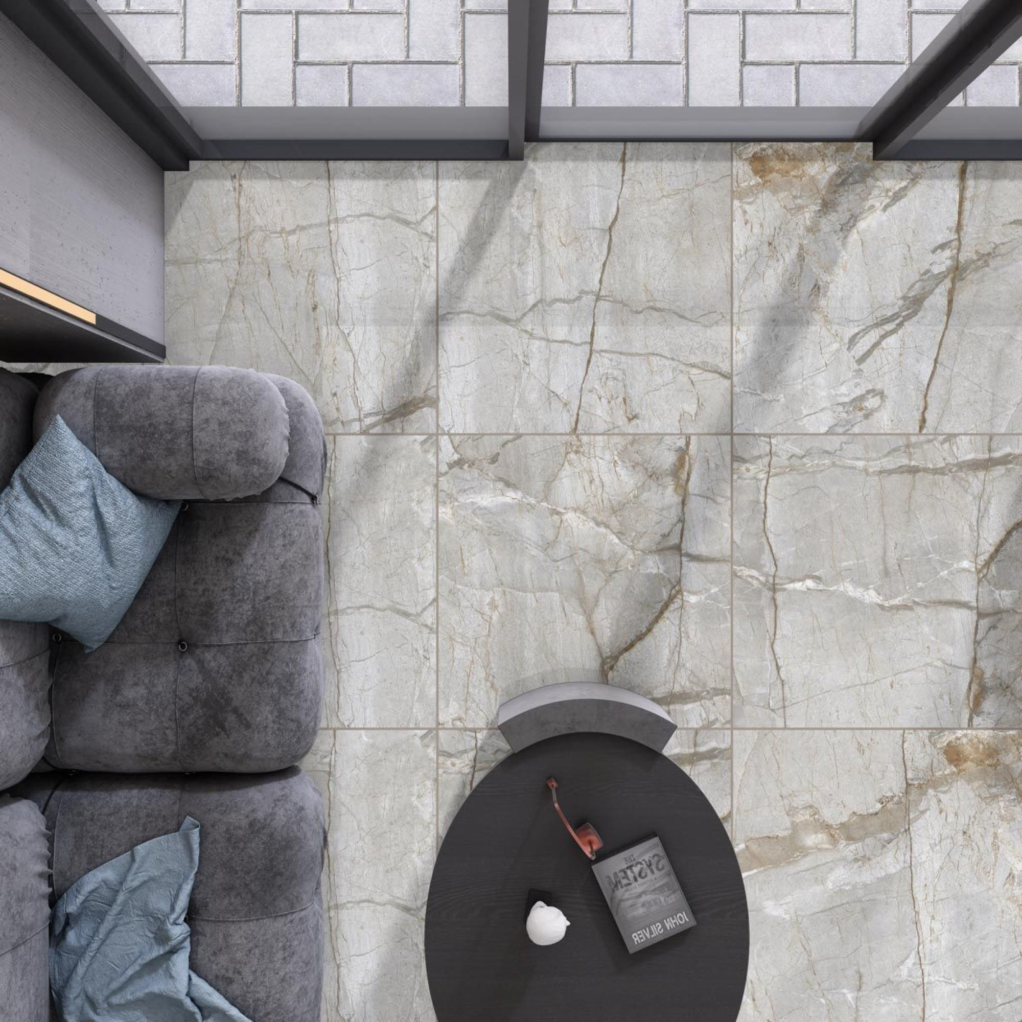 Керамический гранит 60*60*0,8 Pascal Grey matt carving рект. - фото4