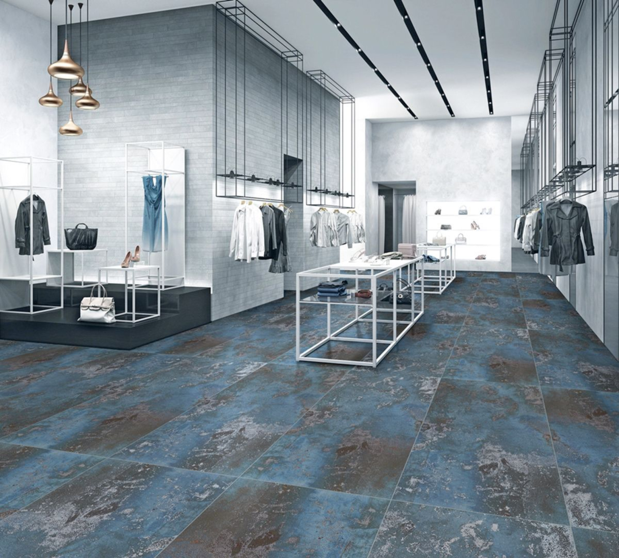 Керамический гранит 60*120*0,9 Plutonic Azul metallic рект. - фото5