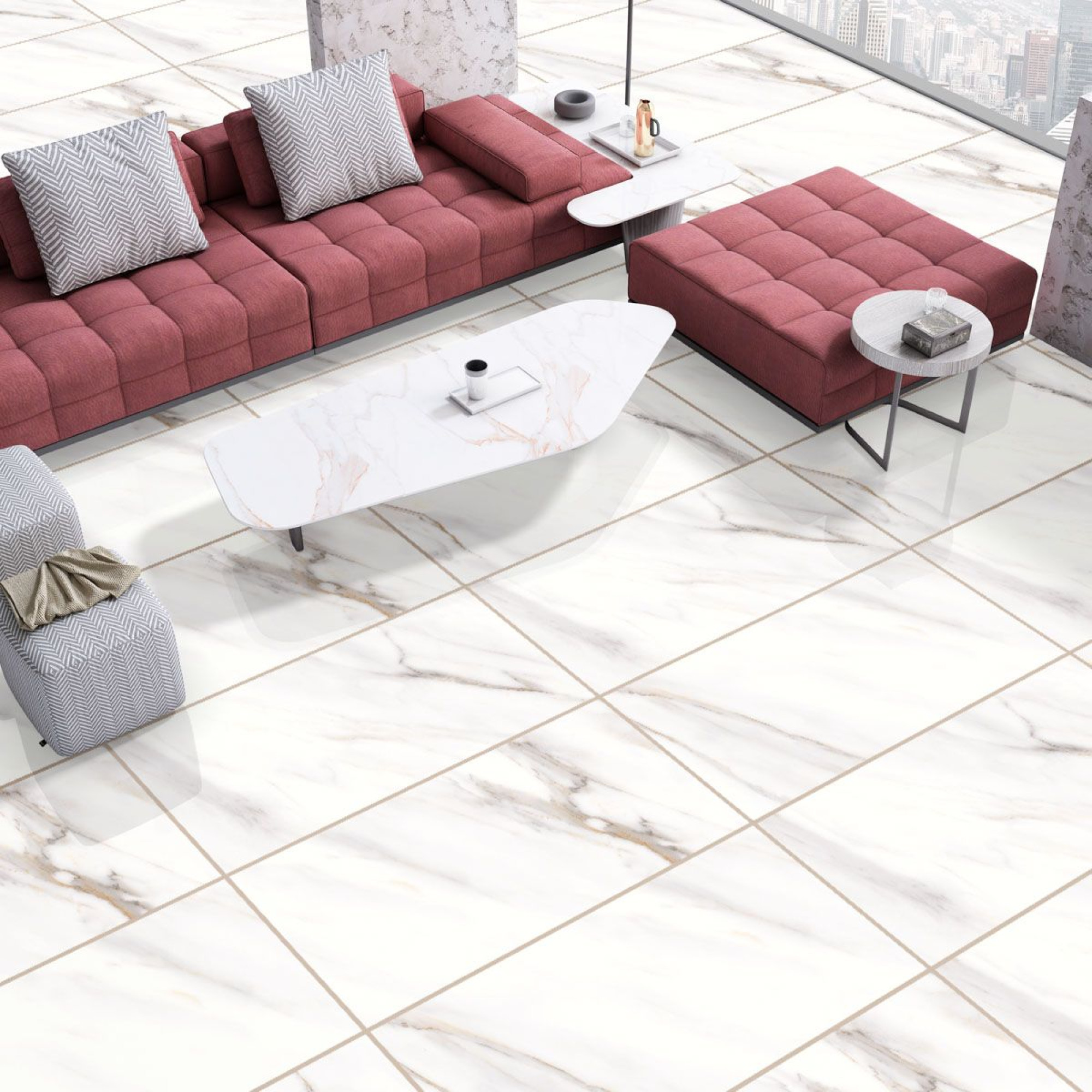 Керамический гранит 80*80*0,9 Estillo Statuario velvet finish рект. - фото3