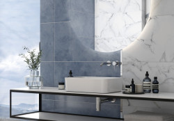 Глаз. керамогранит Flow белый ректификат 44,8x89,8 16881- фото6