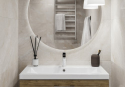 Глаз. керамогранит Sense бежевый рельеф ректификат 44,8x89,8 16670- фото6