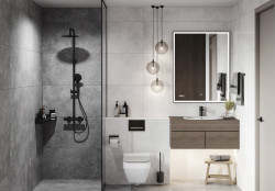 Глаз. керамогранит Ideal серый ректификат 44,8x89,8 16667- фото5