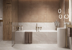 Глаз. керамогранит Harmony коричневый рельеф ректификат 44,8x89,8 16882- фото6