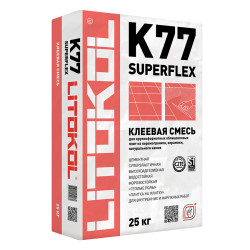 Клей для плитки суперэластичный Litokol SUPERFLEX K77 серый C2TES1 (до 240*240см) 25 кг