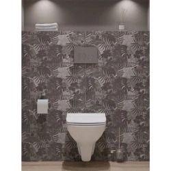 Керамический гранит 29,7*59,8*0,75 Wonderstone серый листья мат. 16531- фото5