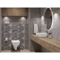 Керамический гранит 29,7*59,8*0,75 Wonderstone серый листья мат. 16531- фото6