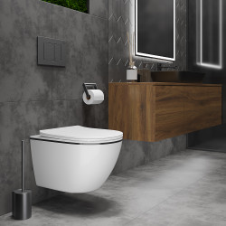 Унитаз подвесной Roxen Antares Black 530110-01B - фото4